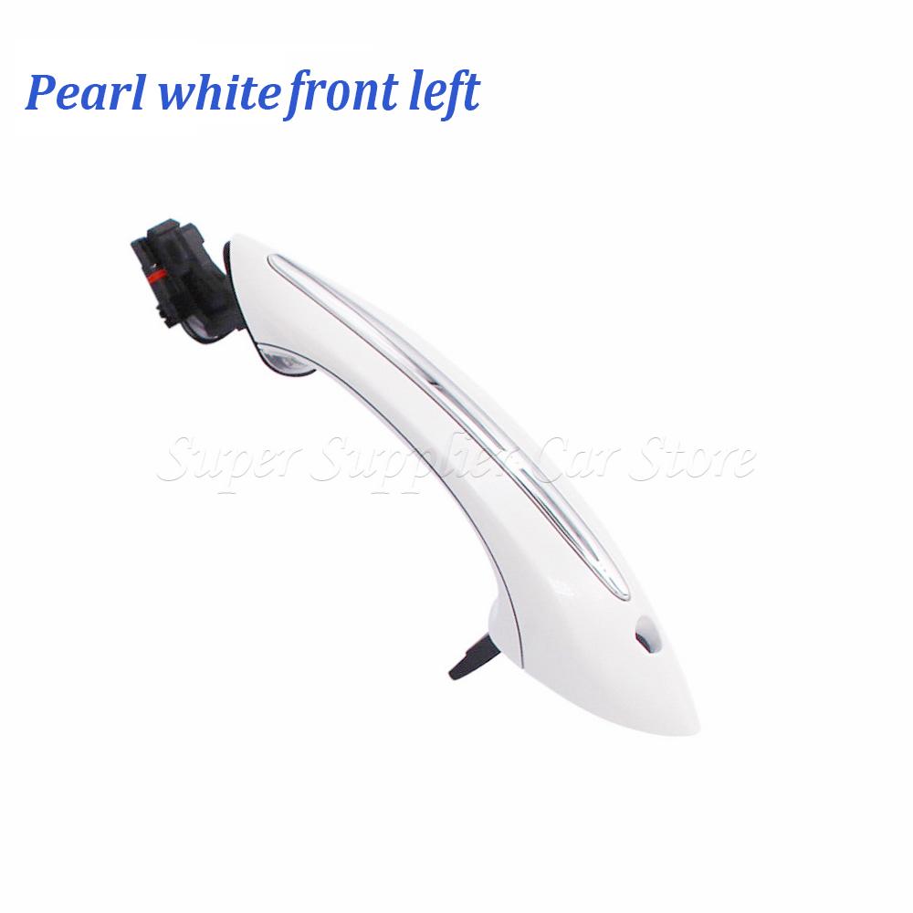 For BMW F01 F03 F04 F07 F10 F06 F11 Front / Rear Left / Right Pearl White Door Handle Keyless Go 51217231932 51217231933