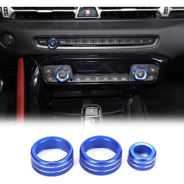 

Daeiclru Air Conditioner and Volume Knob Cover Compatible with Toyota Supra GR A90 A91 MK5 2018-2022, Aluminum Alloy Centre Console Air Conditioner синий