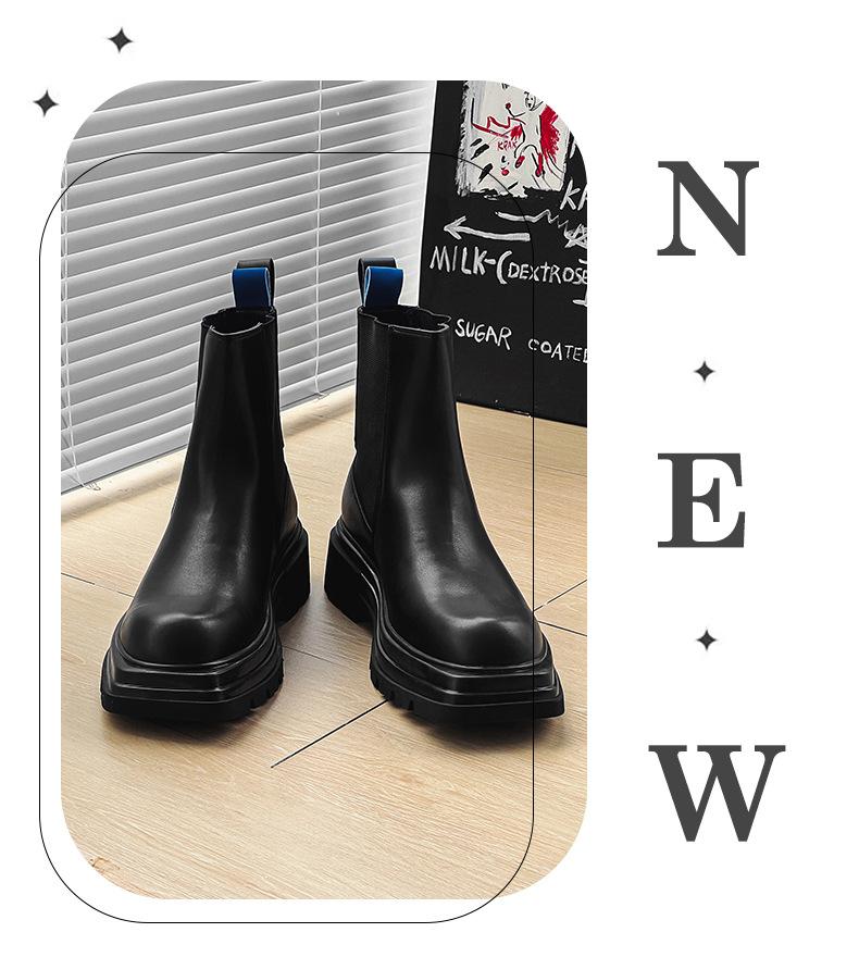 Ins Martin boots Neuer britischer Stil Herbst und Winter Kurzstiefel Mittlerer Schaft Chelsea Dicksohlige Zigarettenstiefel