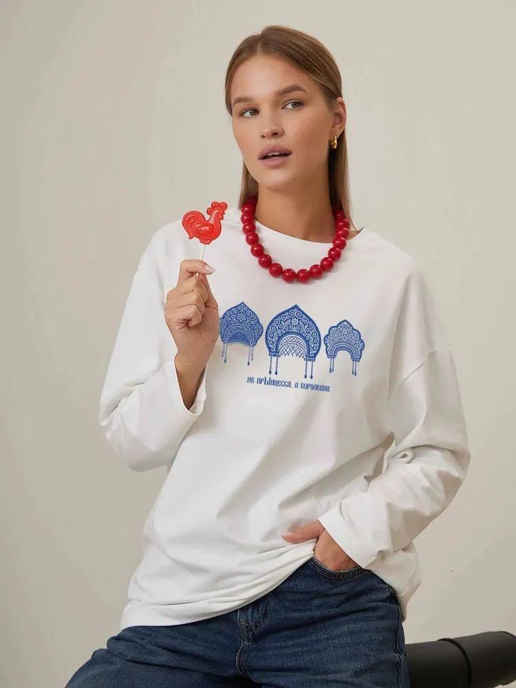 2025 New Style Pure Cotton Round Neck Long Sleeve Casual Loose Autumn Layering T-shirt