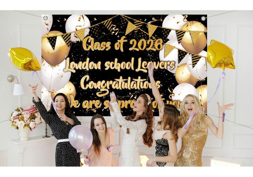 Personalised Graduation Background Banner School Leaver 2026 party decoration