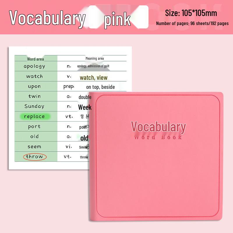 

Компактный блокнот A7 из квадратной кожи для студентов розовый