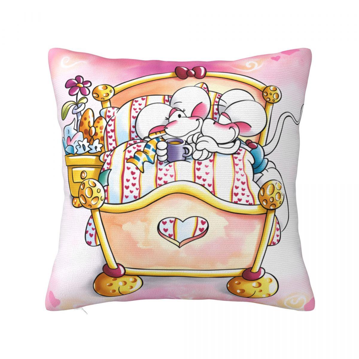 

Cartoon Diddl Diddlina Pillow Cover Soft Pillow Case Cushion Cover Retro Trendy Graphic Pillowcases For Sofa Bedroom Home Decor 12x12Inch