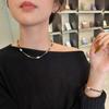Maillard Tiger'S Eye Stone Freshwater Pearl Necklace Niche Design Necklace Bracelet Autumn And Winter Personality Fritillary Clavicle Chain Women