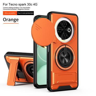 For Tecno Spark 30C Case Tecno Spark 30C 4G Cover Magsafe Magnetic Fold Holder Military Armor Camera Protection Cover