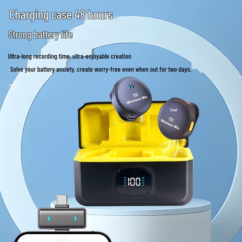 Q9 Wireless Lavalier Button Mic - Noise Cancelling Microphone for Phone Outdoor Live Streaming & Video Recording