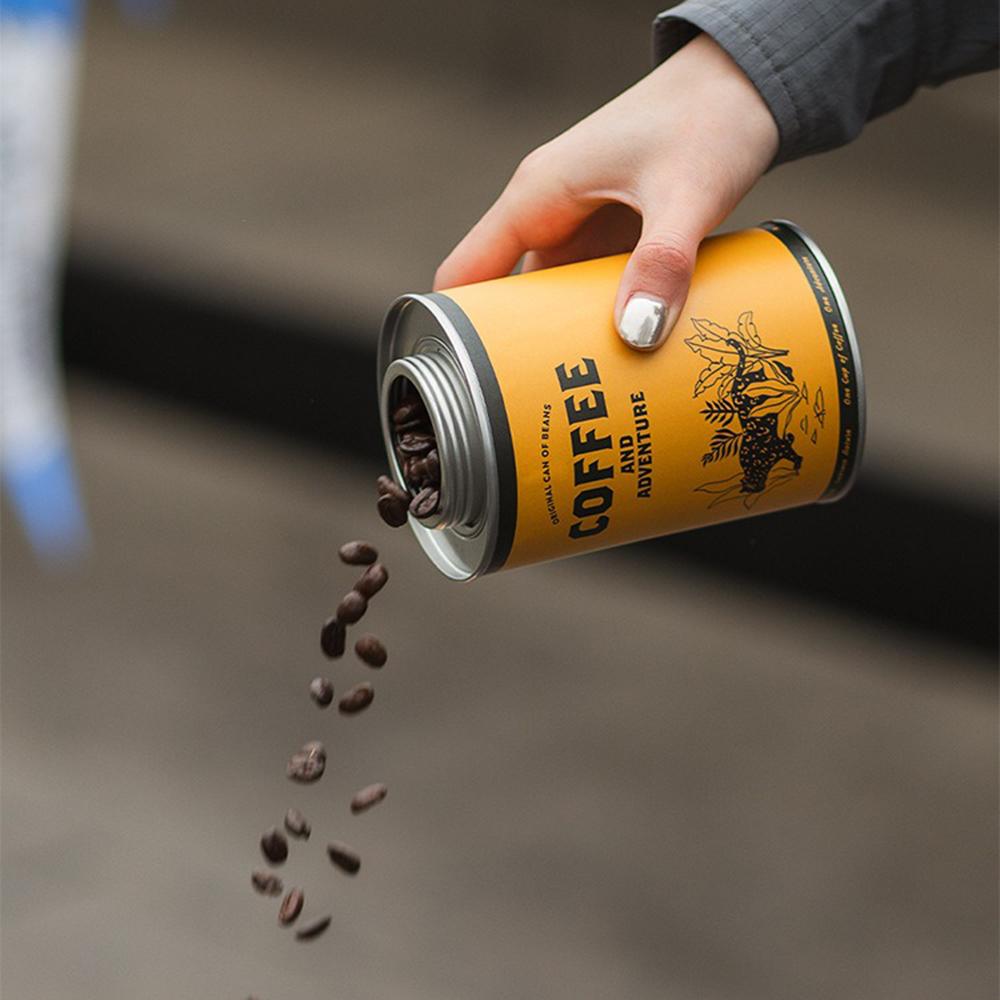 150g/200g Portable Coffee Bean Sealed Jar Camping Tinplate Box Storage Jar Food Grade Fresh-keeping Breathable Iron Jar