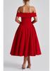 Women's European & American Off-the-Shoulder Backless Dress - Solid Color, Long and Sexy Fashion Style (2026 In Stock)