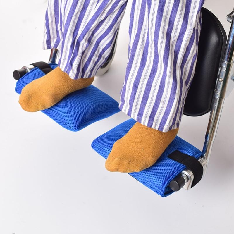2PCS Wheelchair Foot Pads Anti Slip Design Mesh Fabric Pedal Covers Simple Setup Enhances Safety and Stability