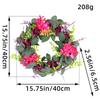 Spring Purple Rose Wreath Pink Purple Wreath Door Hanging Outdoor Decoration