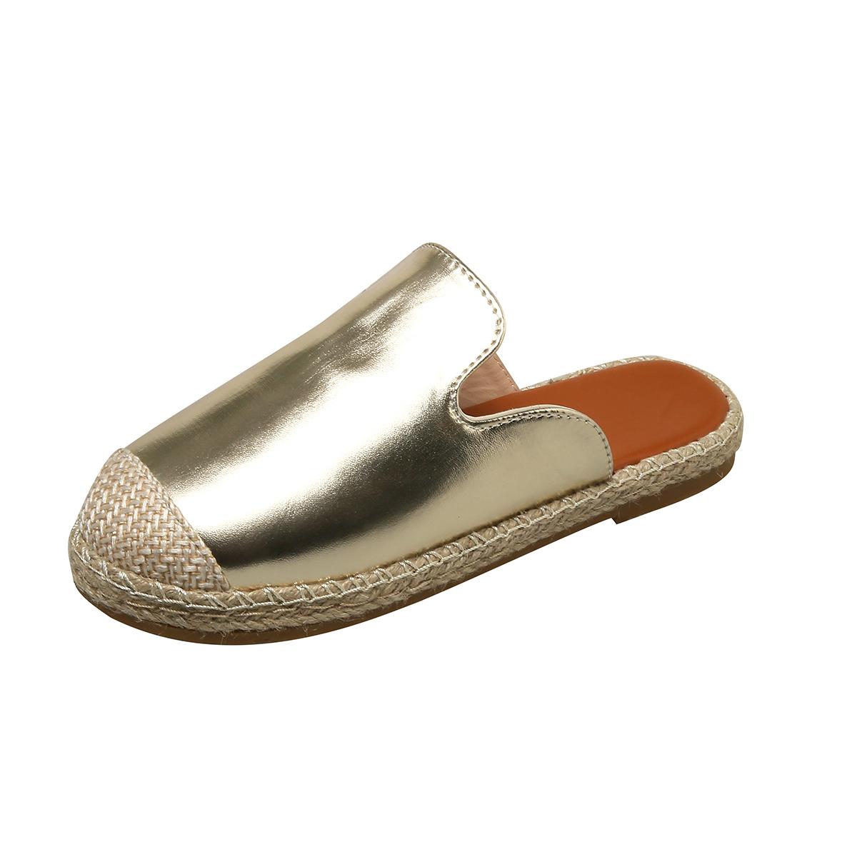 

Women Wedges Slippers Summer New Fashion Closed Sandals Slip on Comfortable Casual Beach Slippers Slides Women Zapatos De Mujer 36 золотой