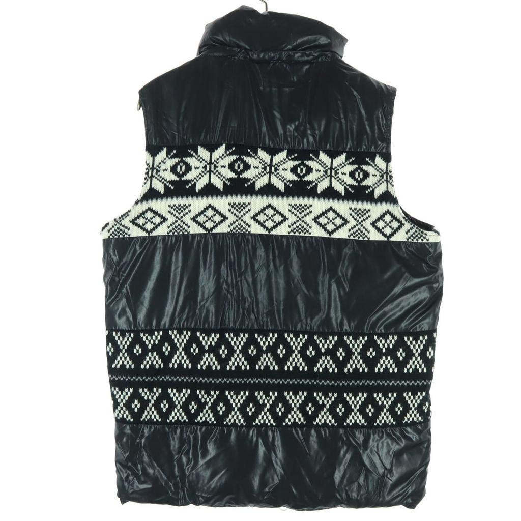NOYET reversible Nordic Pattern knit Batting vest black Men's Used
