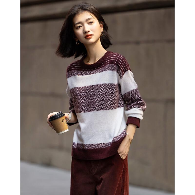 Demana Women's 100% Merino Wool Jacquard Knit Sweater