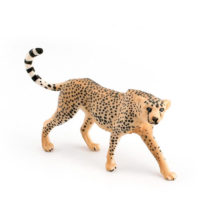 Statue Réaliste Faune Tête de Guépard Vers le Haut Léopard Nébuleux Léopard Africain Léopard Indien Collection Jouet 10*2.5*6.5cm)
