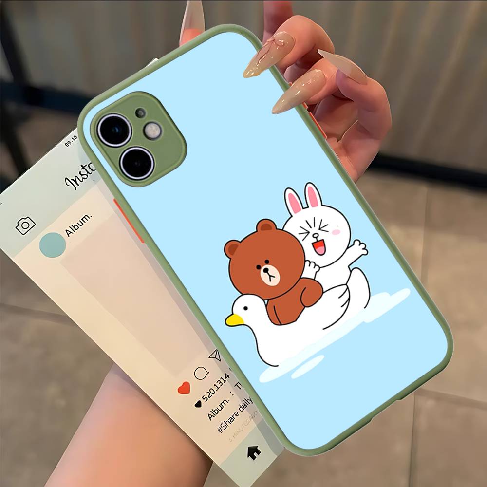 Cartoon Cute C-Cony B-Brown Phone Case For IPhone 11 12 13 14 15 16 Pro Plus X XS MAX Matte Bumper Shockproof Cover