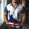 Camisa Masculina Casual de Manga Curta com Gola