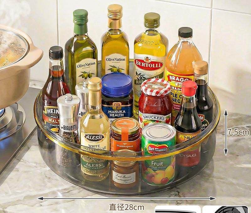 Kitchen Storage Rack Rotating Spice Rack Multifunctional Household Condiment Seasoning Bottle Rack Desktop Storage Rack