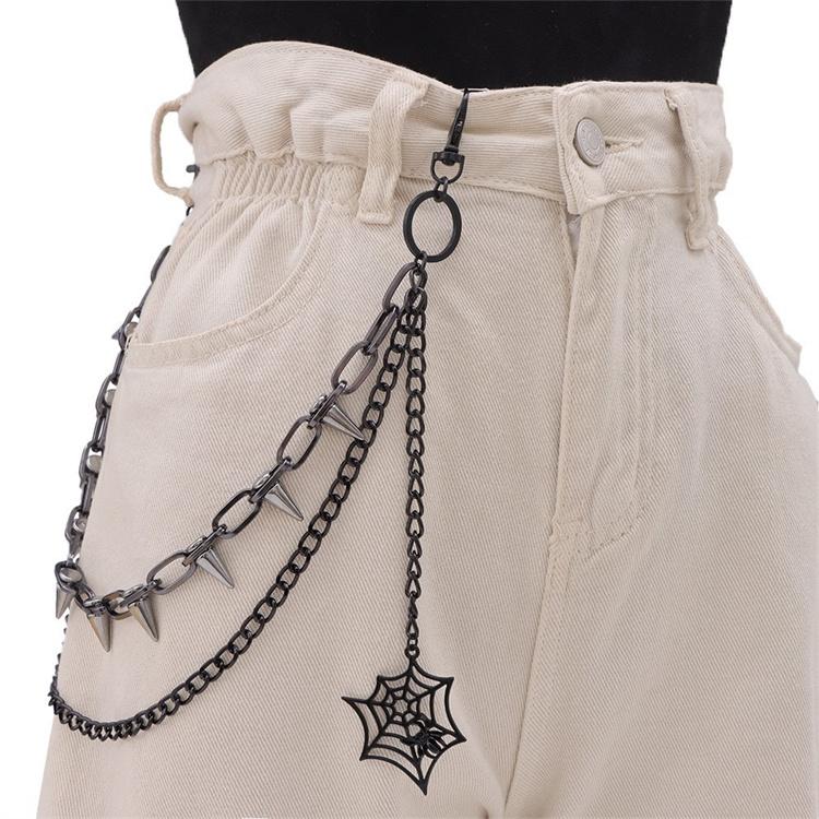Punk Rock Metal Pants Waist Chain Men Women Key Chain Big Ring Wallet Keychain Jeans Unisex Hip-hop Jewelry Gift
