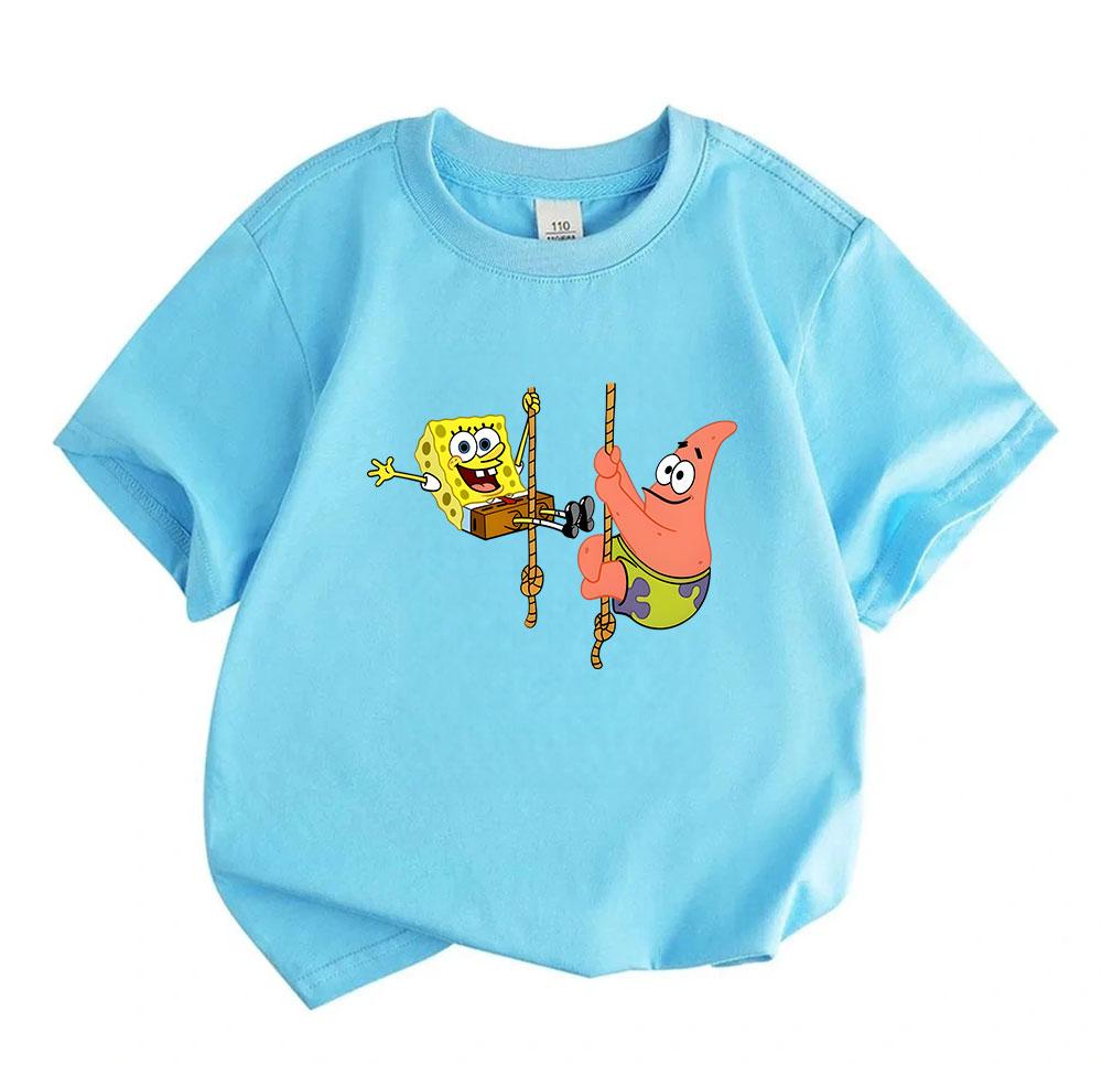 Kids Boys Girls Crew Neck Short Sleeve 100% Cotton T-Shirt,