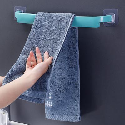 Towel Bar Punch-free Bathroom Lengthened Bathroom Cool Double-bar Wall-mounted Towel Rack Toilet Single-bar Slipper Bar