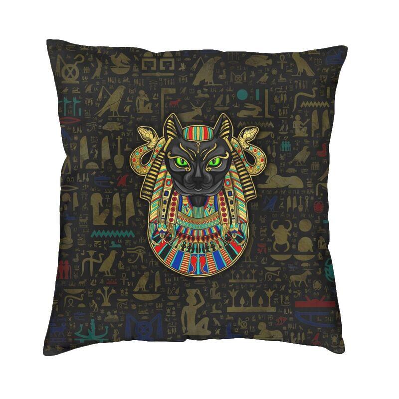 Ancient Egypt Sphinx And Hieroglyphs Square Pillow Cover Decoration Golden Egyptian Cushion Cover Throw Pillow For Sofa Printing