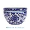 Blue and White Porcelain Turtle Tank: Fish and Lotus Pot for Desktop or Floor