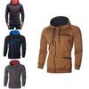 Cozy Men's Autumn Winter Hoodie Hooded Sweatshirt With Drawstring And Full-zip Closure