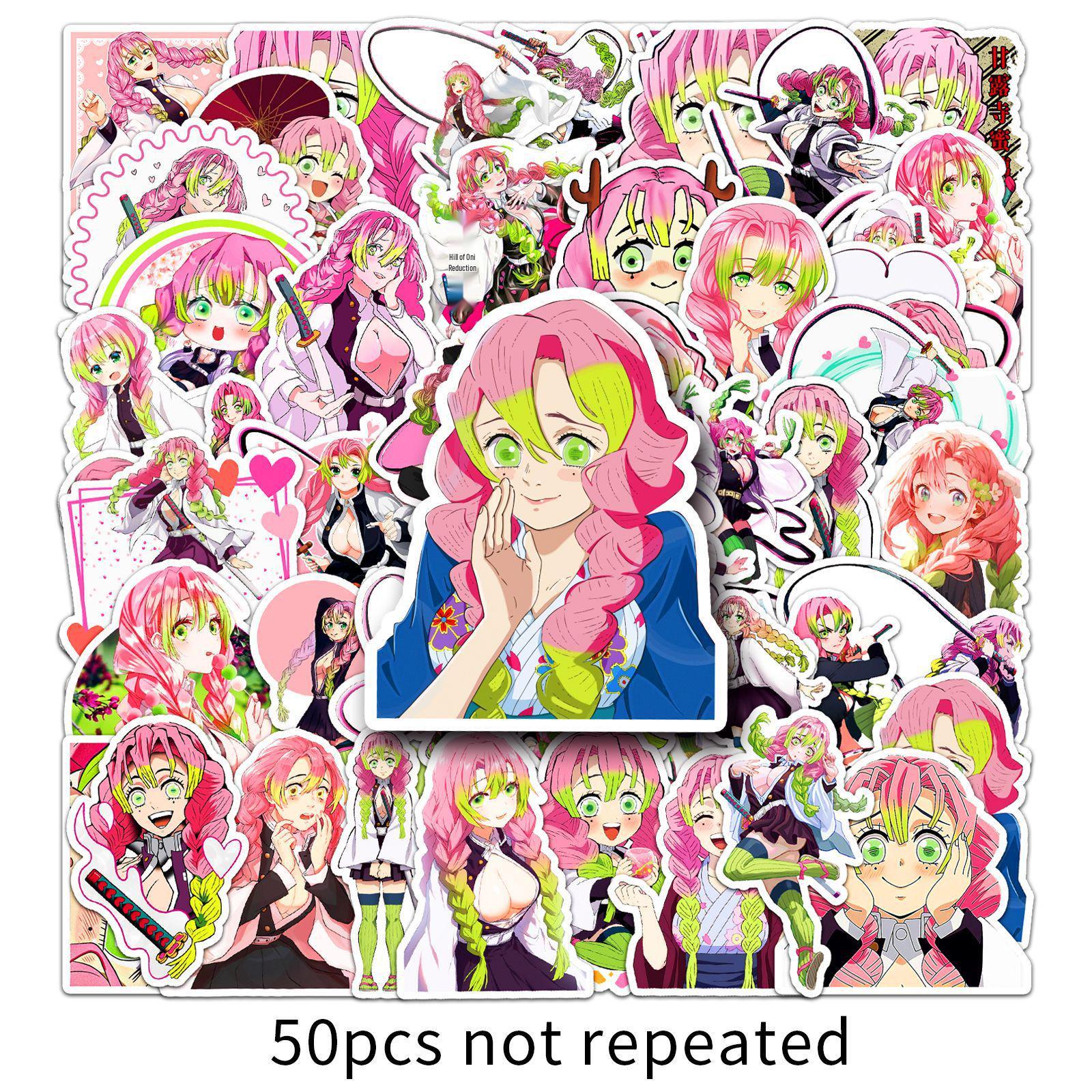 50 Kanroji Mitsuri Graffiti Stickers - Japanese Anime Demon Slayer Decor for Phones & Suitcases
