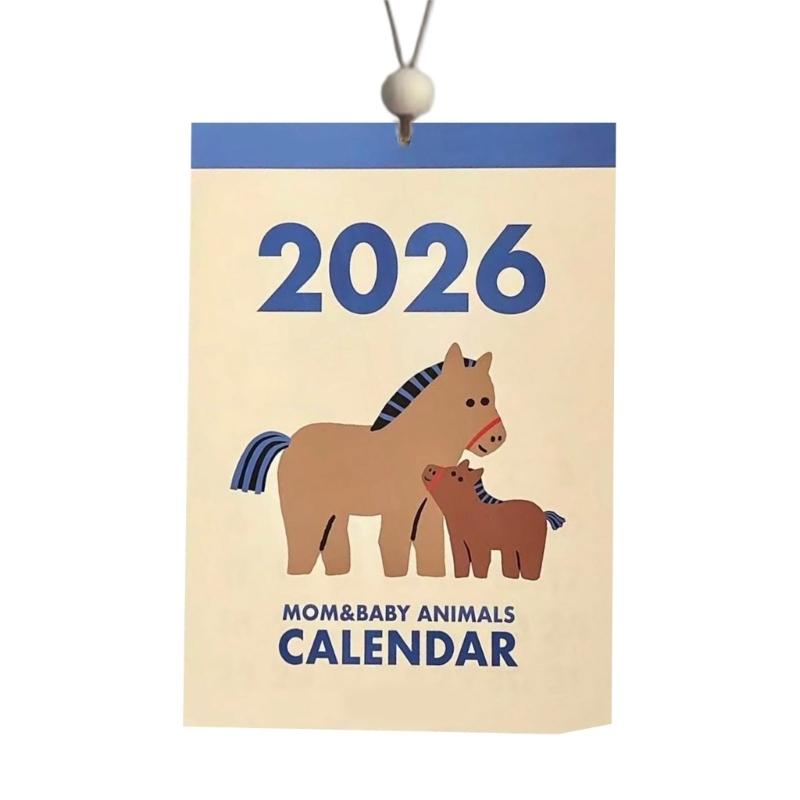 

13 Sheet Thick Paper 2026 Hanging Calendar with 13 Removable Pages For Wall Organization Home Decoration синий