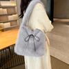 2025 New Large-capacity Autumn and Winter Plush Tote Bag Women's High-end Commuting Shoulder Bag Lamb Wool Bag