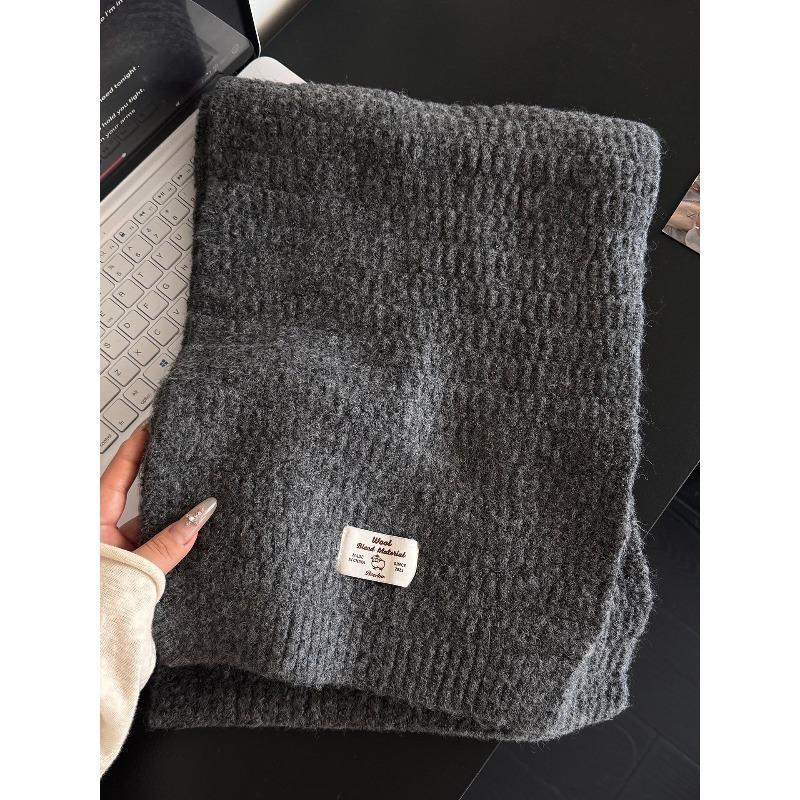 Korean Autumn and Winter New High Quality Wool Blended Knitted Scarf for Women Warm and Versatile Couple Atmosphere Scarf
