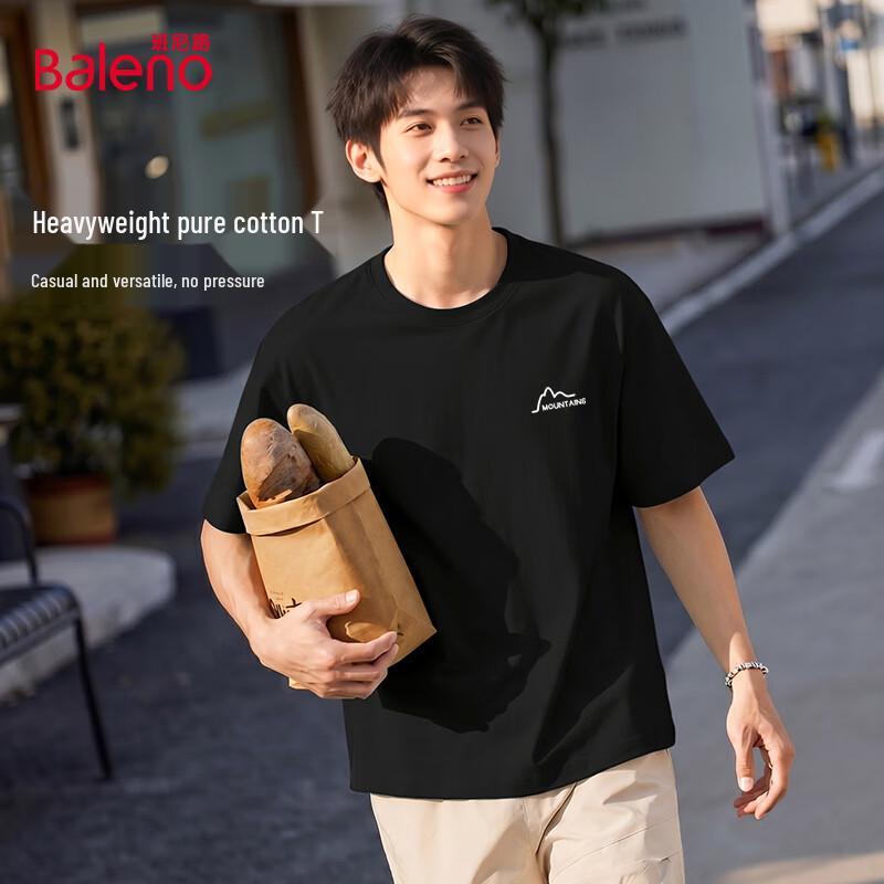 Baleno Men s Pure Cotton JPB Lines Mountain Graphic T-Shirt L