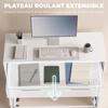 Extendable Computer Desk, 100 cm, 2 Drawers, Storage, White