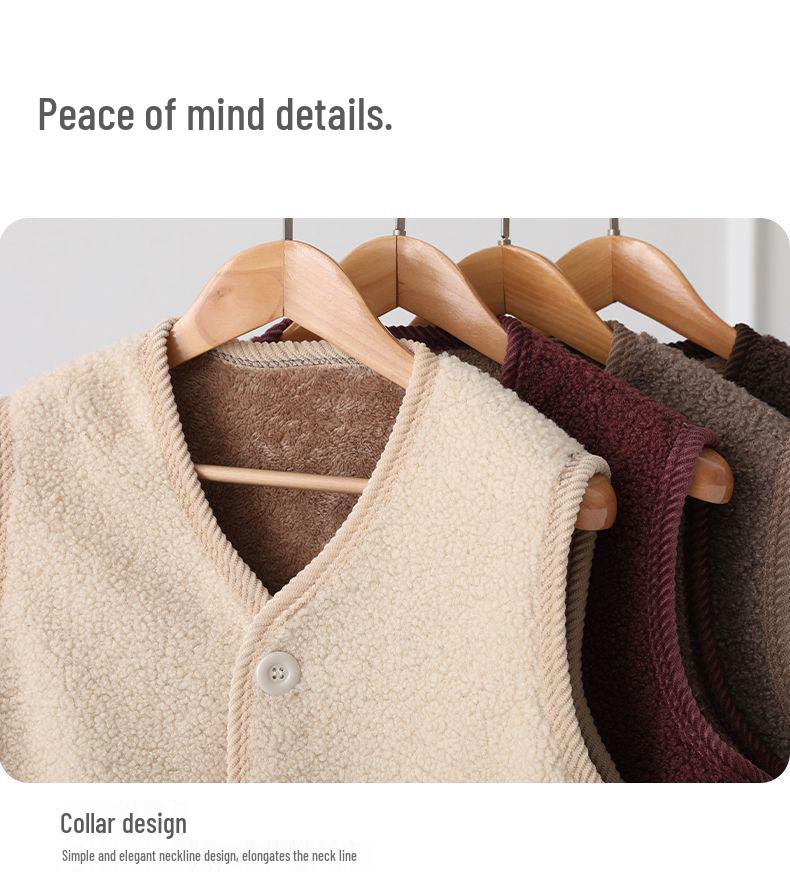 Spring & Autumn Lamb Wool Vest - New Thickened Warm Shawl for Mid-Aged Women