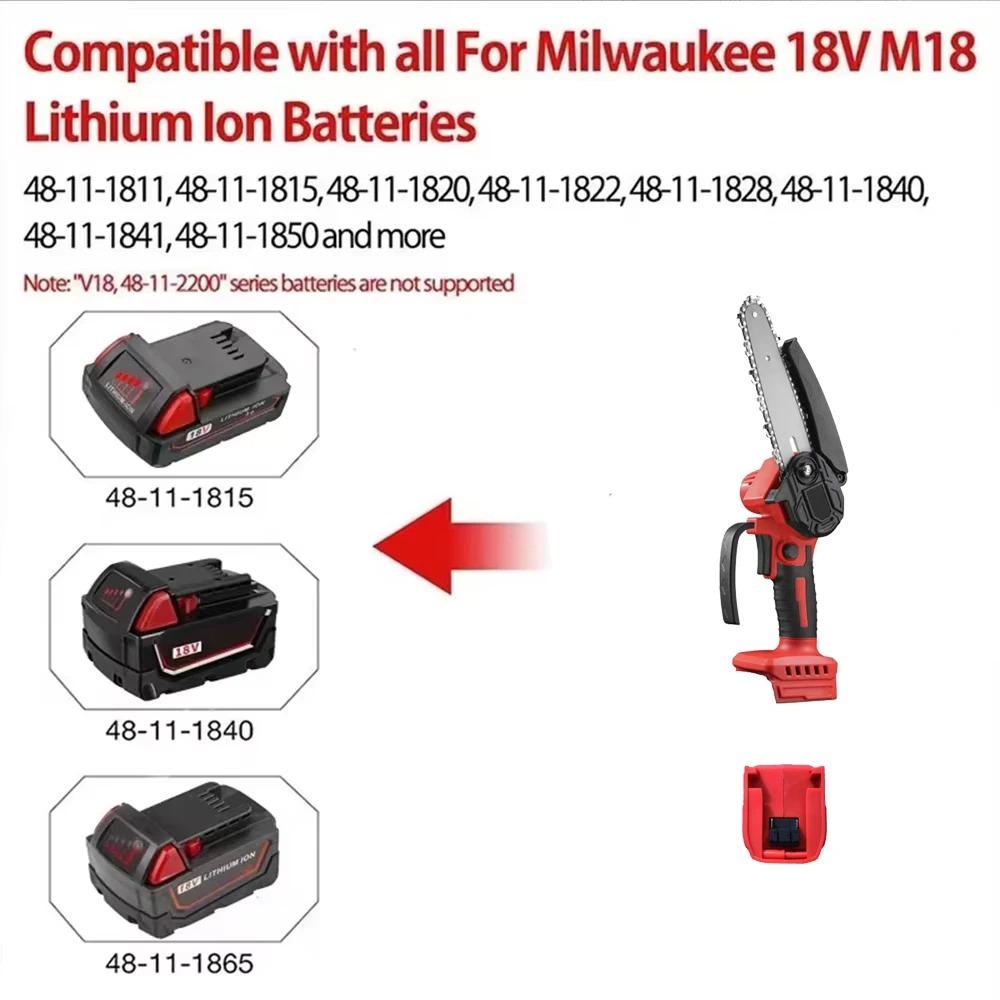 Motosserra Mini 4/6 Polegadas Sem Fio Marcenaria Portátil Jardim Serra Elétrica Ferramenta de Corte Compatível com Bateria Dewalt/Milwaukee 18V