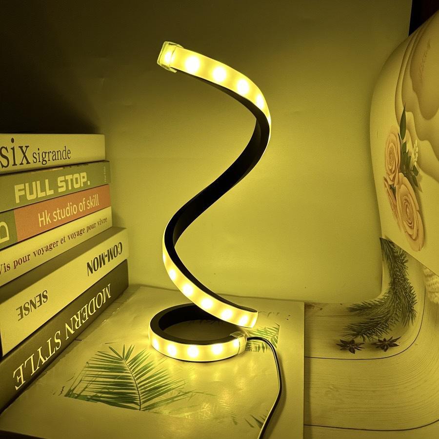 2025 Cross-border E-commerce: Modern Spiral, Adjustable LED, USB-Powered Desk Lamps