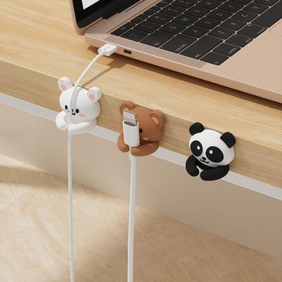 2/3pcs Cute Animal Cable Clips, No‑Drill Desktop Wire Organizers