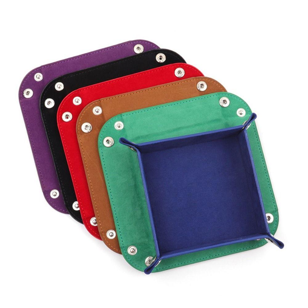 Square Jewelry Tray Foldable Desktop Storage Organizer Dice Tray  Rolling Dice Games