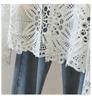 Korean Style Plus Size Embroidered V-Neck Lace Top - Autumn Women's Loose Long-Sleeve