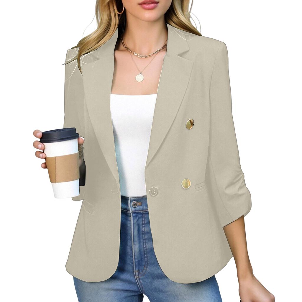Women's Casual Long Sleeve Front Open Jacket for Work Daily Wear
