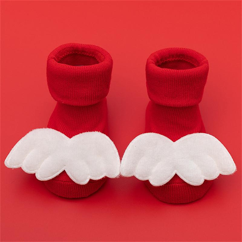 0-3T Winter Thick Infant Socks for Girls Boys Kids Christmas New Year's Socks Anti Slip Cotton Short Socks for Newborns
