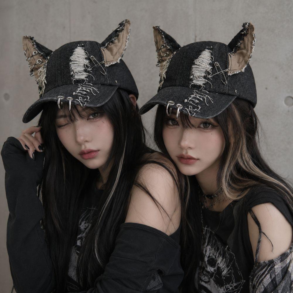Distressed Details Baseball Cap Frayed Edges Wash Baseball Cap Hip Hop Baseball Cap Party Wear