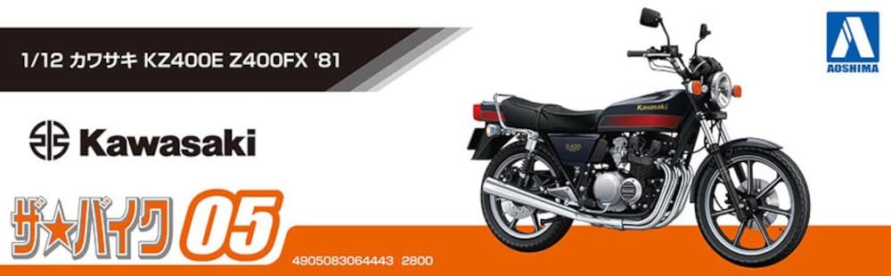 Aoshima Bunka Kyozaisha The Bike Series Kawasaki KZ400E Z400FX 1981 Kunststoffmodell 1/12 Nr. 5