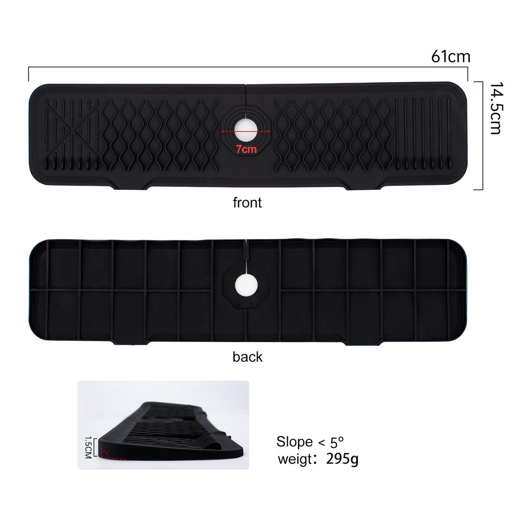 Kitchen Sink Splash Guard, Faucet Mat Splash Catcher, Handle Drip Catcher Tray, Multipurpose for Kitchen Dish Drying Mats Sponge