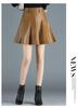 2022 High-Waisted A-line PU Faux Leather Pleated Skirt - Autumn/Winter Women's Stylish Short Umbrella Skirt
