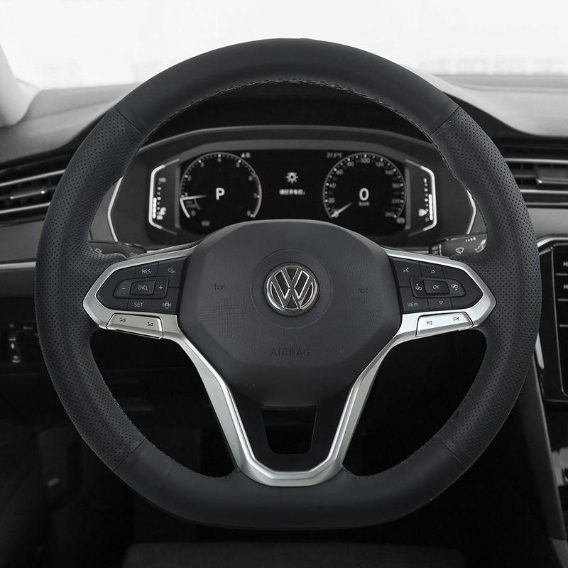 Hand Stitched Genuine Leather Steering Wheel Cover VW Lavida Lamando Passat Bora Magotan T-Roc Tayron