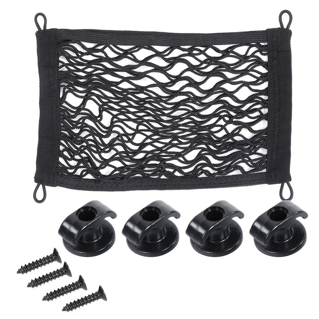 Bil Bagageutrymme Sida Last Bagage Elastiskt Förvaringsnät Meshficka Organizer