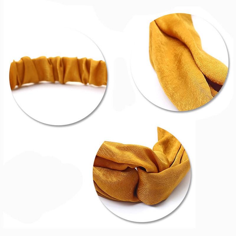 Frauen Knoten Stirnband Seide Baumwolle Kreuz Turban Haarband Solide Elastische Haar Bands Kopfschmuck
