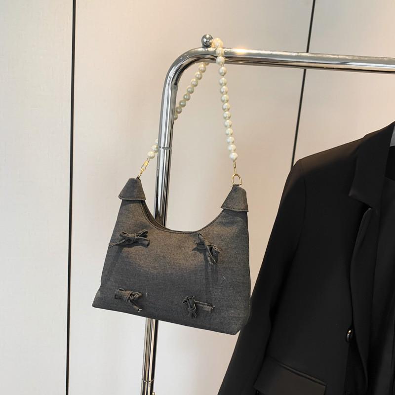 Шикарный Корейский Бант Модная Сумка Через Плечо На Цепочке Для Женщин Большой Вместимости чёрный