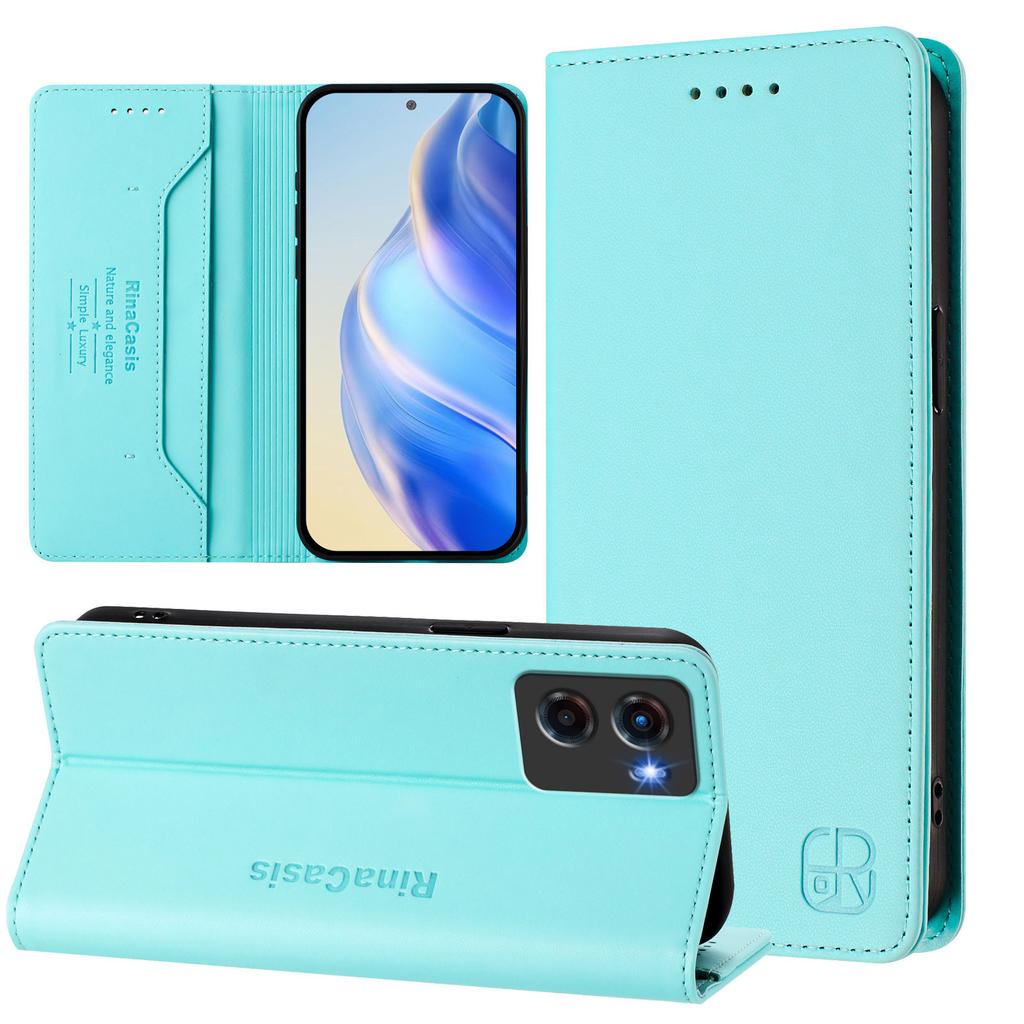For Motorola Moto G05 4G Leather Case RINACASIS RC01 Phone Cover with RFID Blocking Wallet Stand